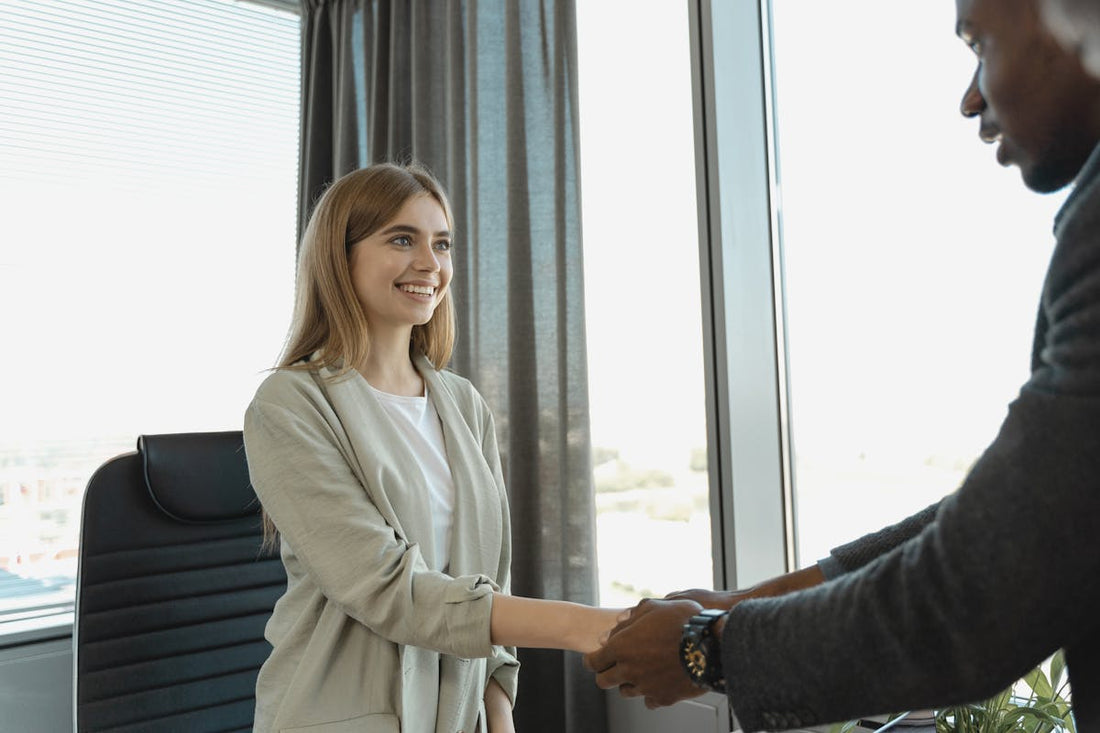 Colleagues resolving a workplace conflict